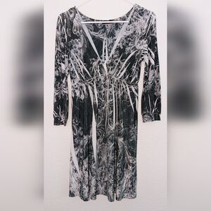 Black and Gray Floral Dress